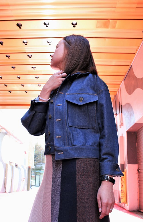 Blue Denim Crop Jacket Fashion Design