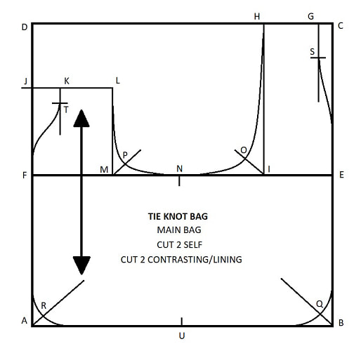 Tie Knot Bag Drafting Instructions
