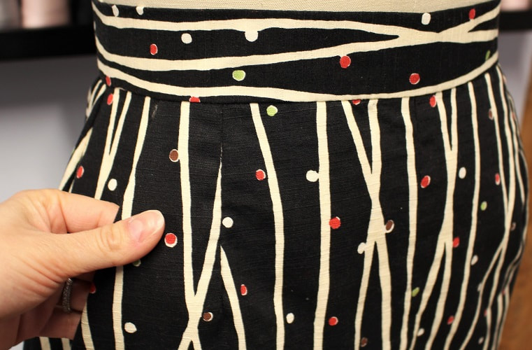 High Waisted Polka Dot Stripe Skirt Slash Pocket