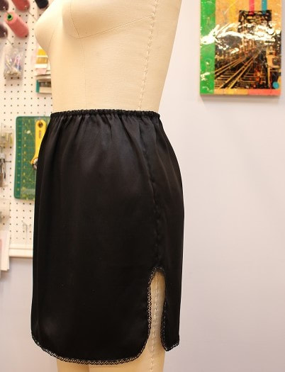 Black Silk Slip Skirt