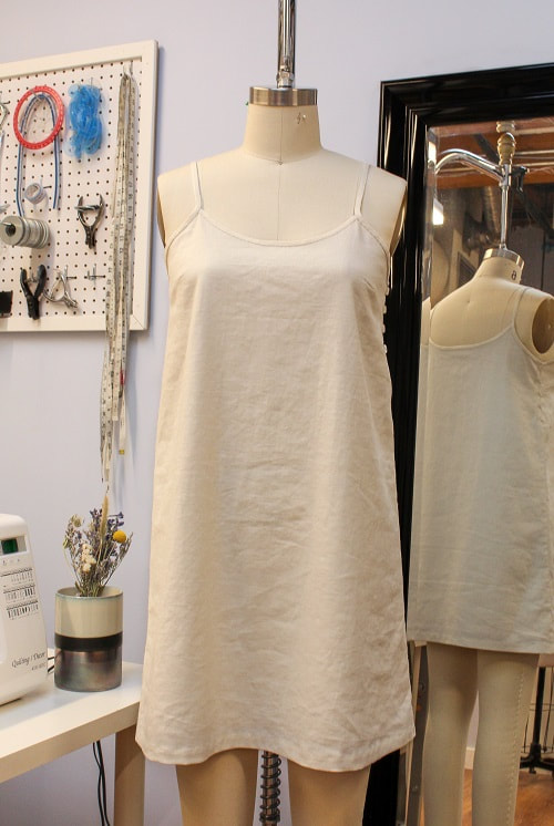 Ivory Linen Slip Dress